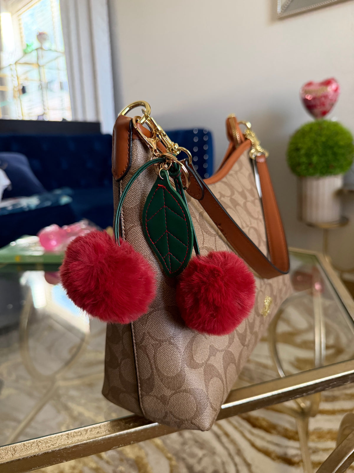 Cherry Charm Crossbody Purse – Inspired Designer Style Cute Trendy Handbag